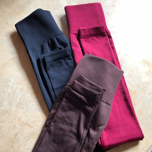 Burgundy Thick Band Leggings NWOT - Picture 7 of 8